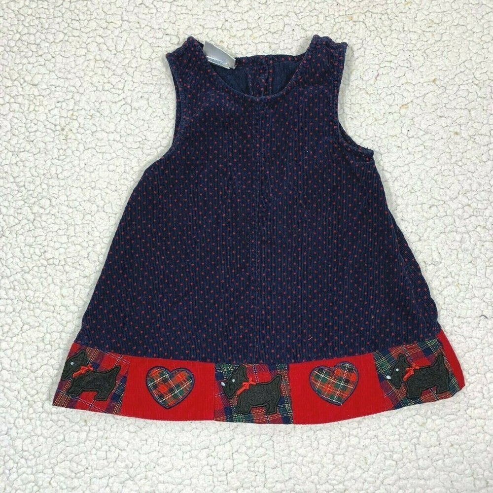 Vintage Alexis Baby Girl Corduroy Jumper Romper Dress size 12 months